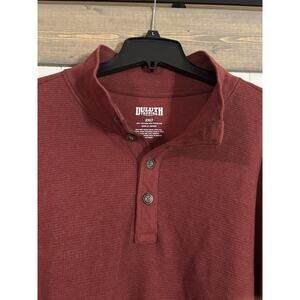 Duluth Trading Company Burley Thermal Button Mock Neck Shirt 2XLT Rust 94216